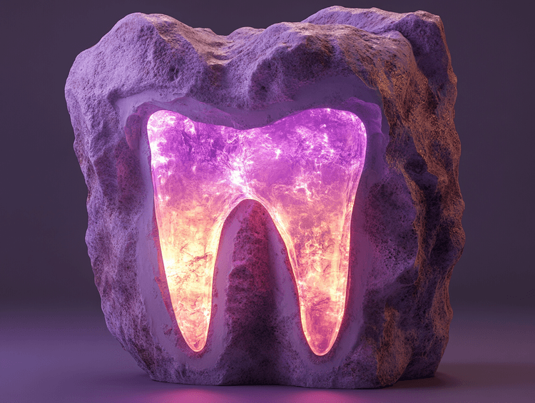 Ilustracja przedstawiająca ząb w kamieniu