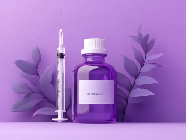 Ilustracja strzykawki i butelki